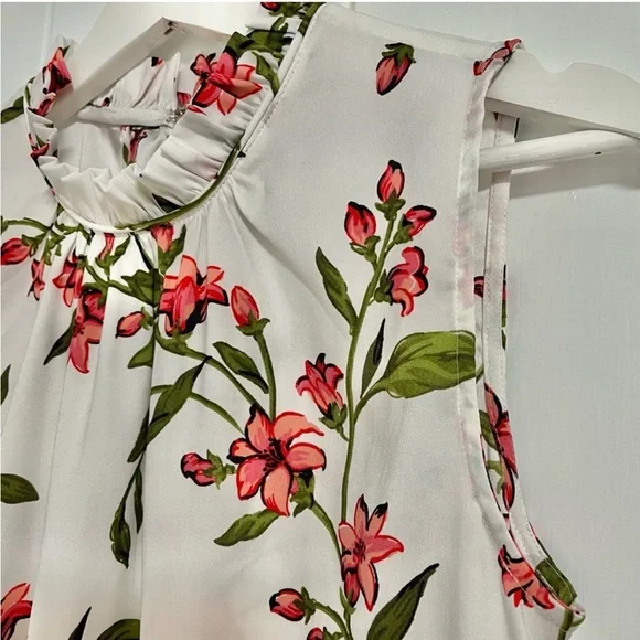 Ann Taylor Floral High Neck Top - Picture 2 of 7